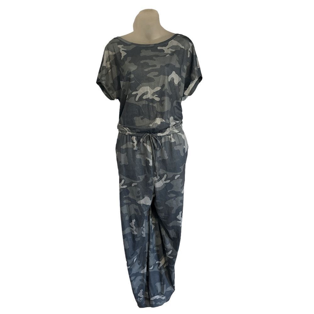 Prettygarden Women’s Loose Elastic Waist Camo Romper Jumpsuit L Large NWT - Picture 4 of 4
